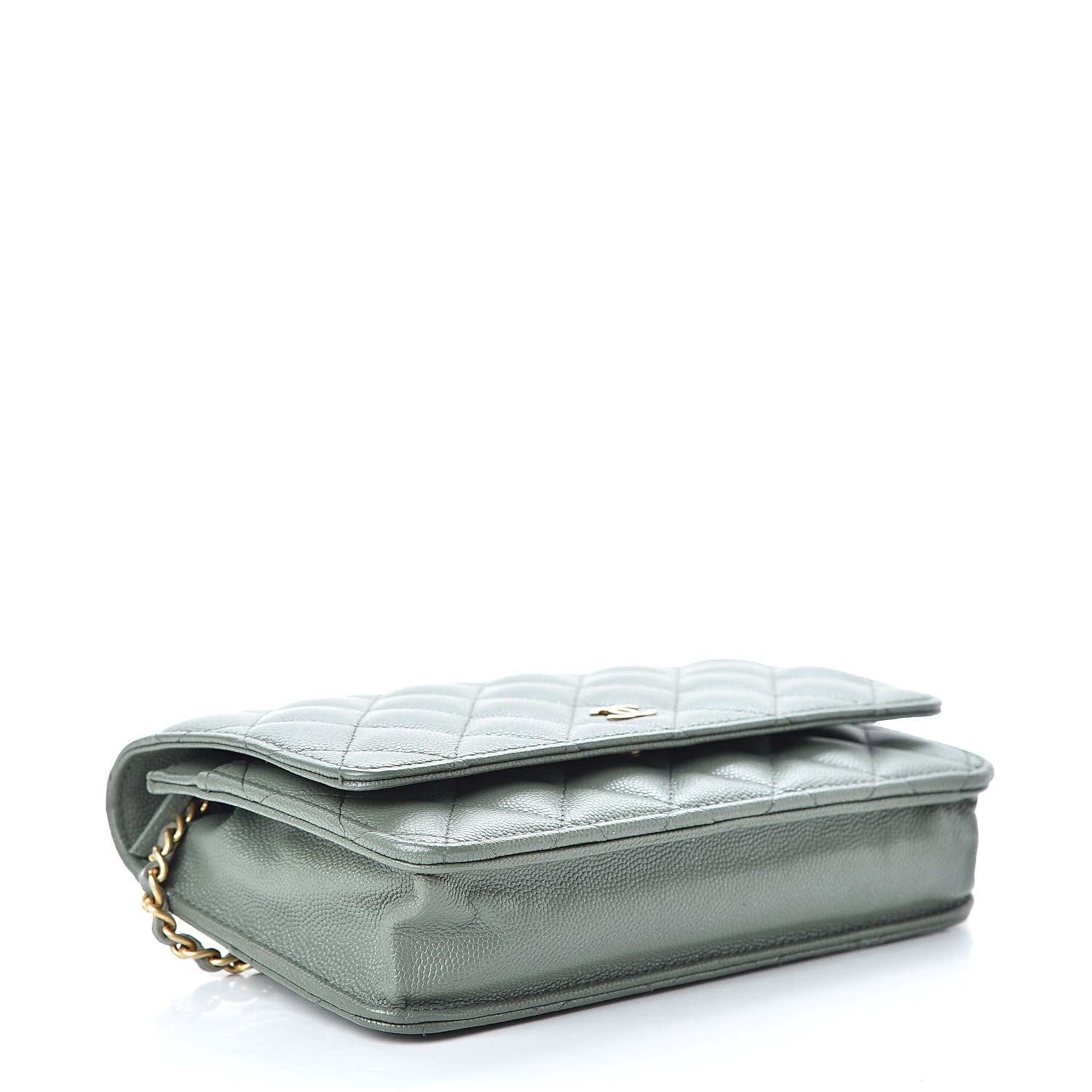 Chanel Iridescent Caviar Quilted Wallet On Chain WOC Green 4 of 12