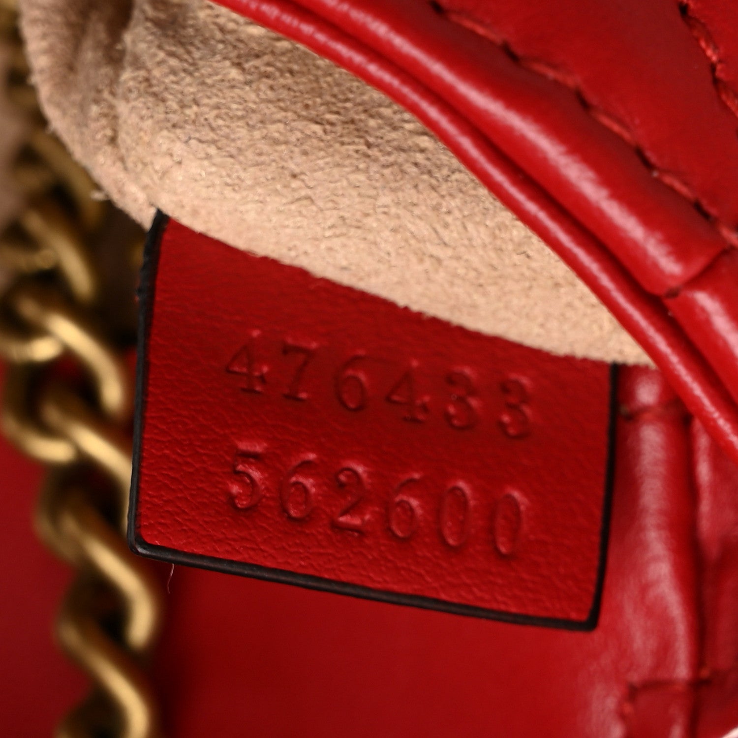 Gucci Calfskin Matelasse Super Mini GG Marmont Shoulder Bag Hibiscus Red 7 of 10