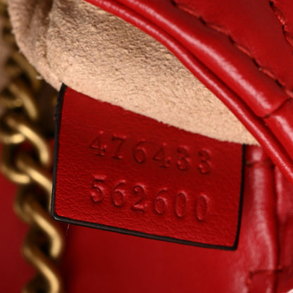 Gucci Calfskin Matelasse Super Mini GG Marmont Shoulder Bag Hibiscus Red 7 of 10