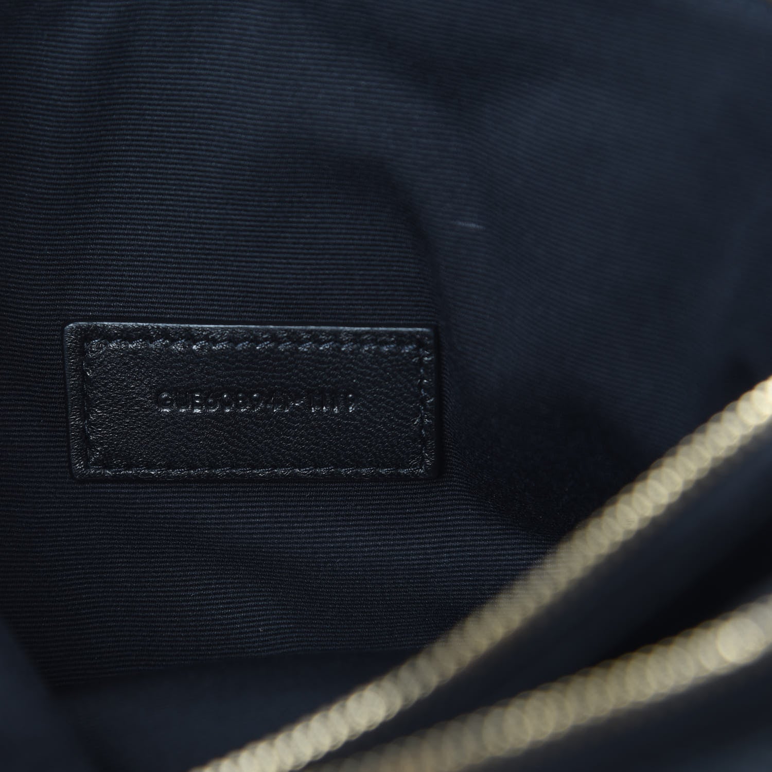 Saint Laurent Grained Lambskin Quilted Mini Becky Double Zip Bag Black 9 of 12