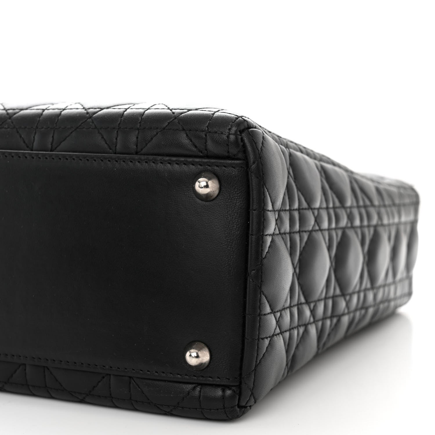 Christian Dior Lambskin Cannage Large Lady Dior Black 10 of 11