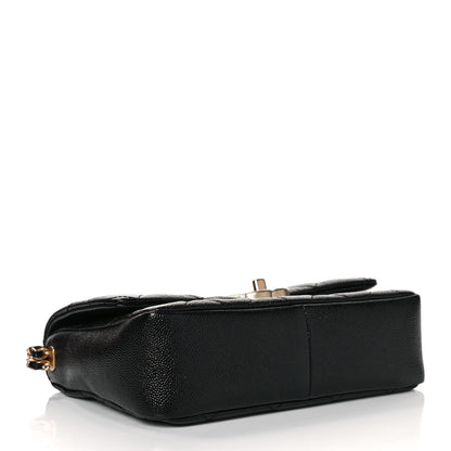 Chanel Shiny Caviar Quilted Small Chain Melody Flap Black 4 of 10