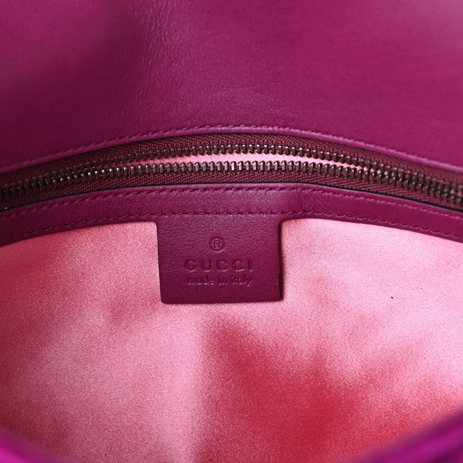 Gucci Velvet Matelasse Small GG Marmont Shoulder Bag Fuchsia Violet Cyclamen 6 of 9