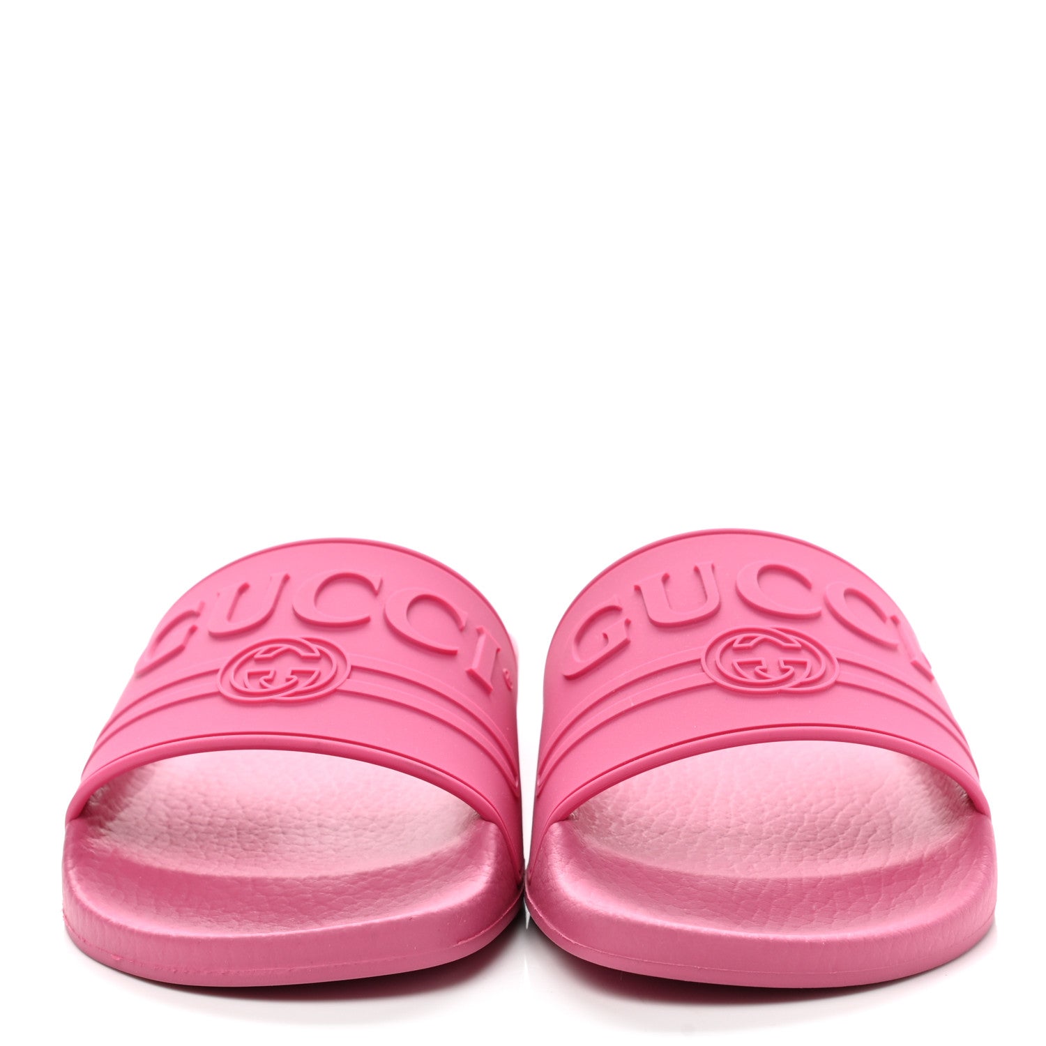 Gucci Rubber Womens Logo Slide Sandals 36 Fuchsia 2 of 9
