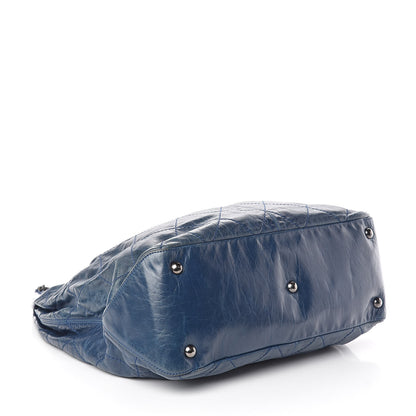 Chanel Aged Calfskin Quilted Coco Supple Hobo Blue 5 of 10