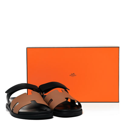 Hermes Calfskin Mens Chypre Sandals 45 Naturel Safari Black 8 of 8
