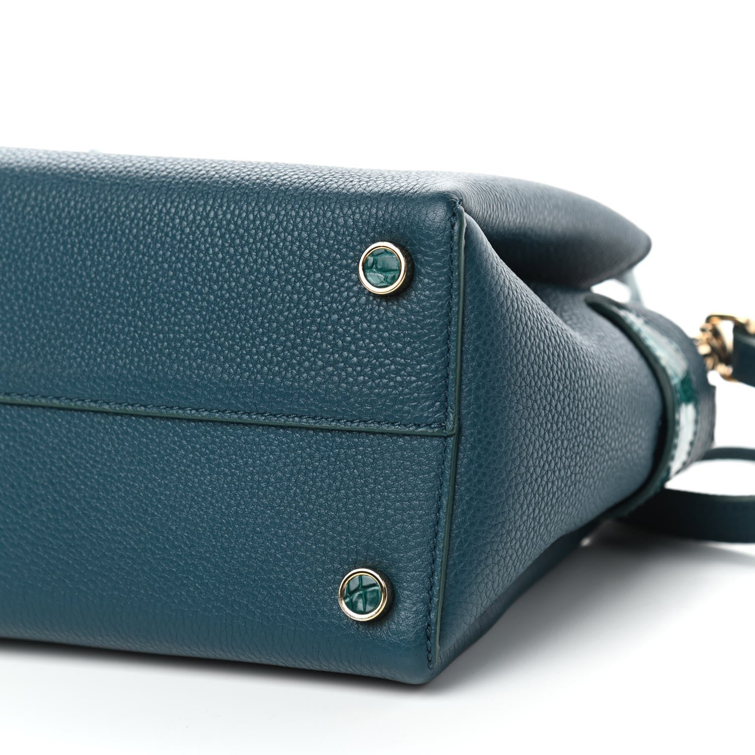 Nancy Gonzalez Calfskin Crocodile Mini Cristie Satchel Blue Green 11 of 12