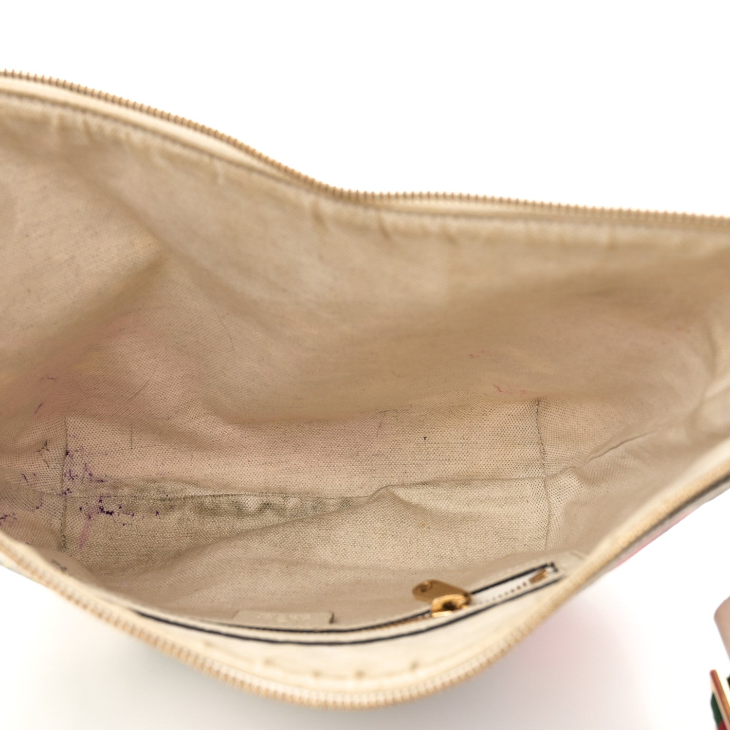 Gucci GG Supreme Monogram Flora Web Small Ophidia Half Moon Hobo White 5 of 14