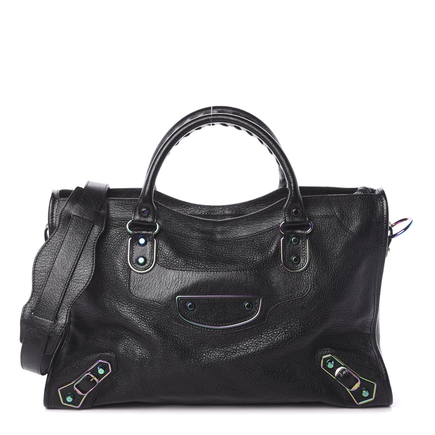 Chevre Iridescent Metallic Edge Hardware City Black