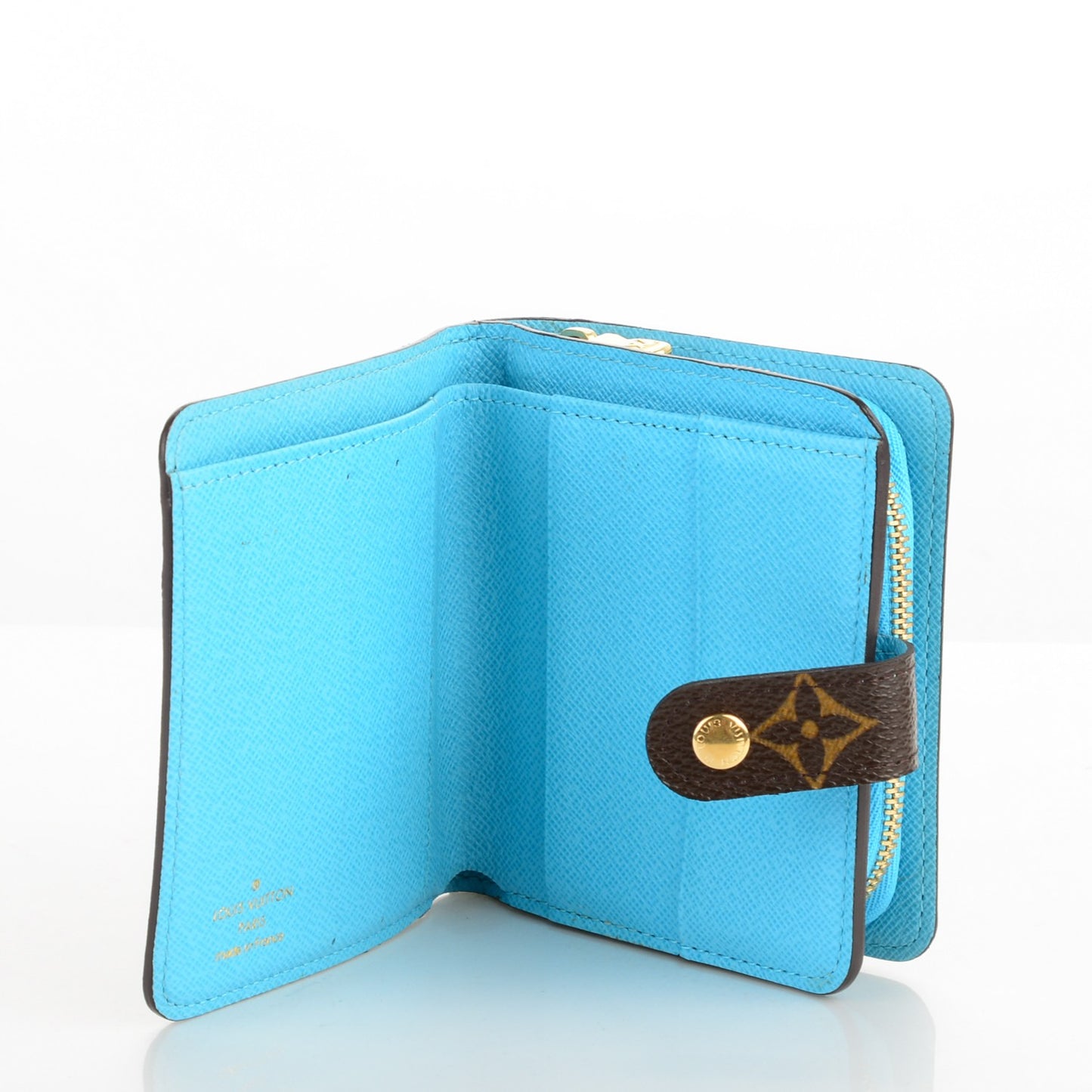 Monogram Groom Compact Zip Wallet Blue