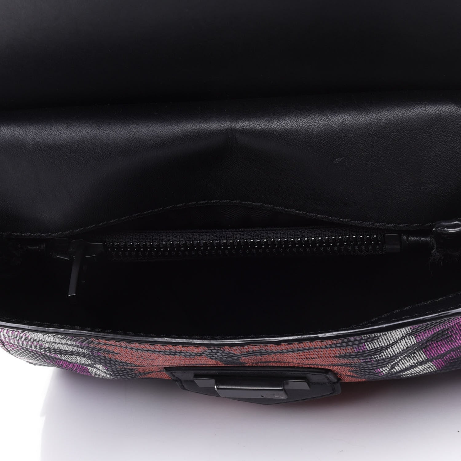 Alexander Wang Calfskin Lizard Embossed Tie Dye Prisma Skeletal Crossbody Matte Black Pink 4 of 5