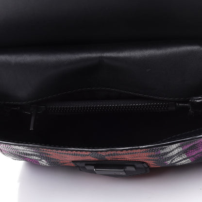 Alexander Wang Calfskin Lizard Embossed Tie Dye Prisma Skeletal Crossbody Matte Black Pink 4 of 5
