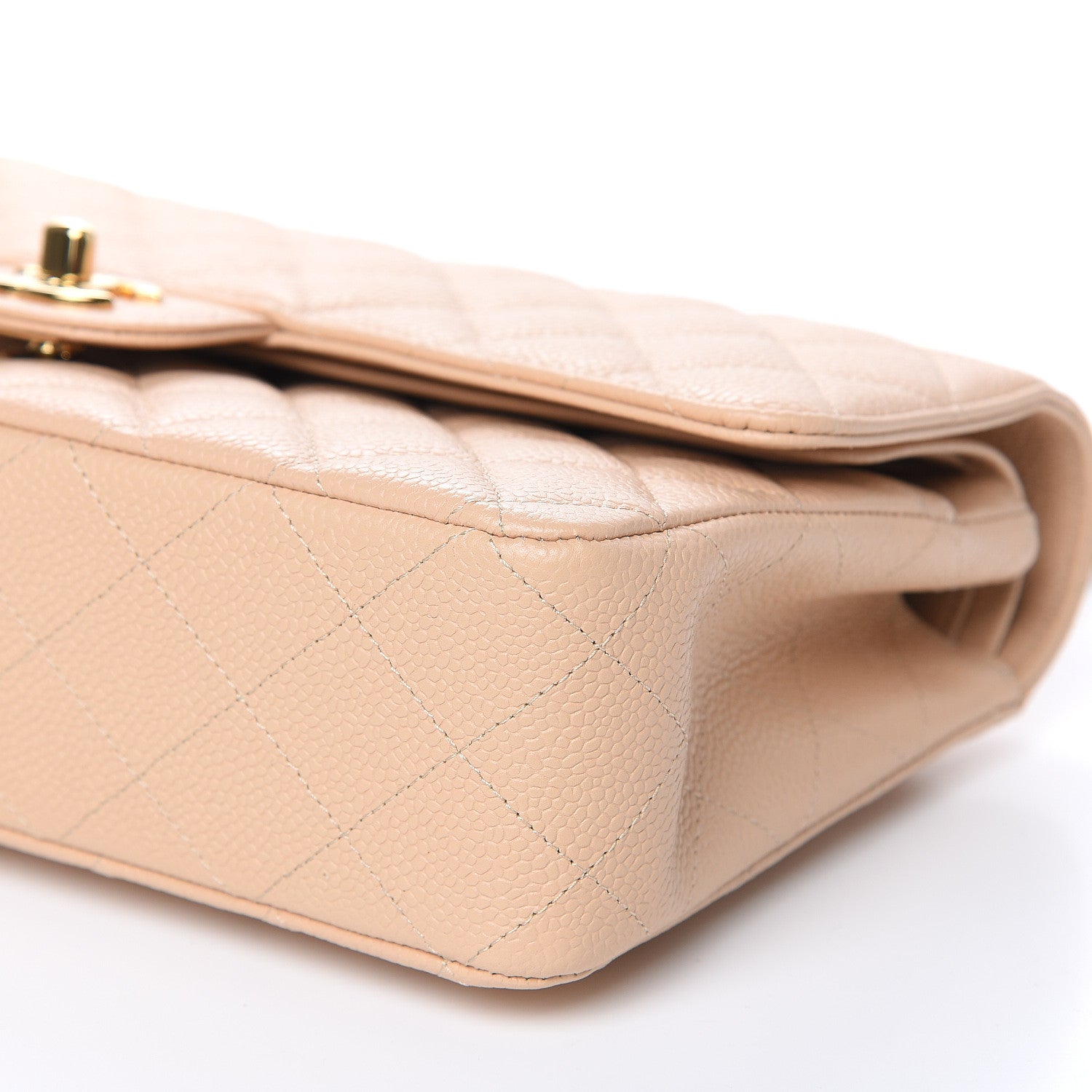 Chanel Caviar Quilted Medium Double Flap Beige 9 of 10