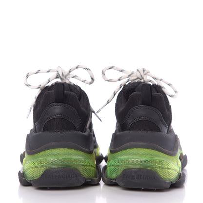 Balenciaga Fabric Mesh Clear Sole Womens Triple S Sneakers 37 Black Yellow Fluo 7 of 9