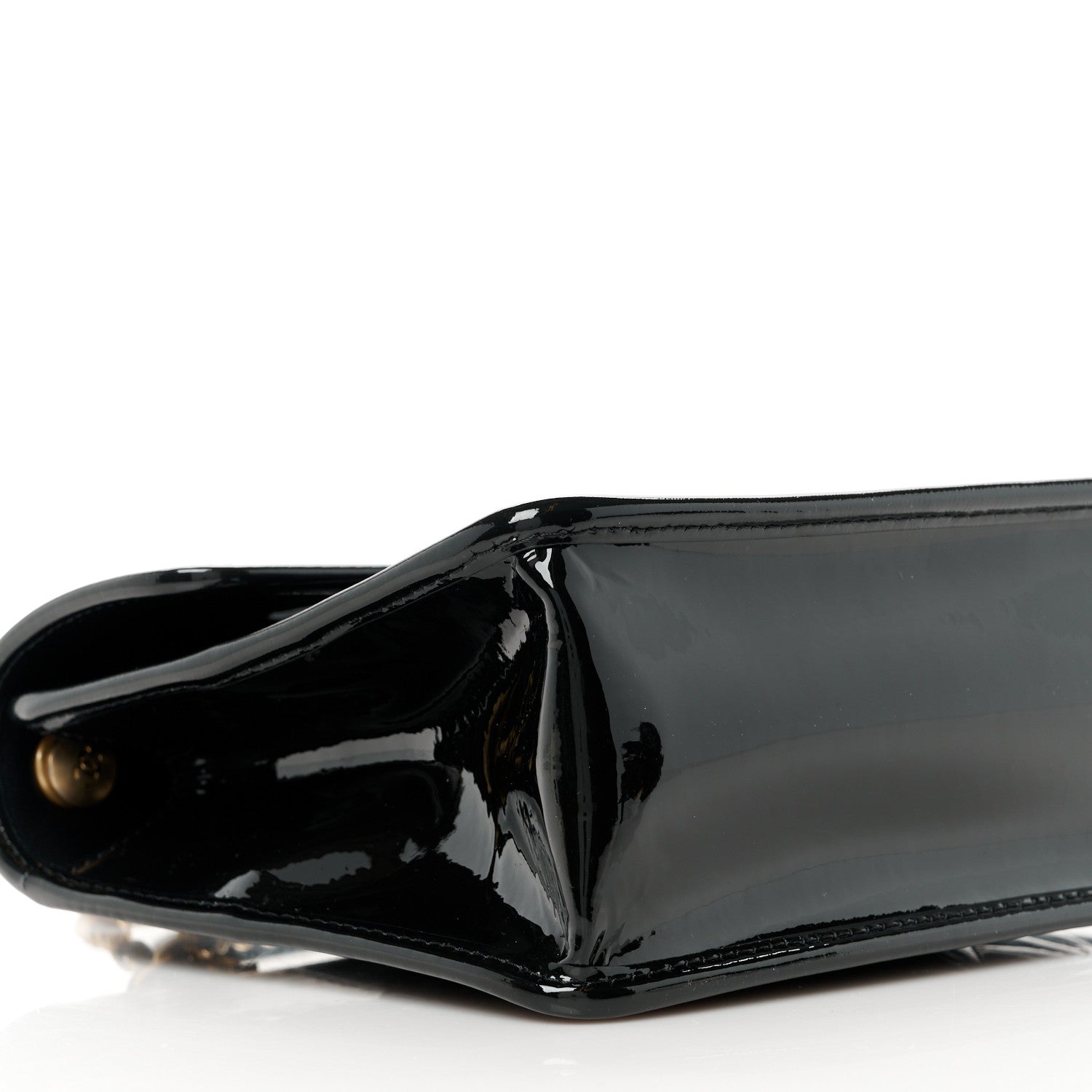 Chanel Patent Quilted Mini Graphic Catch Flap Black 10 of 11