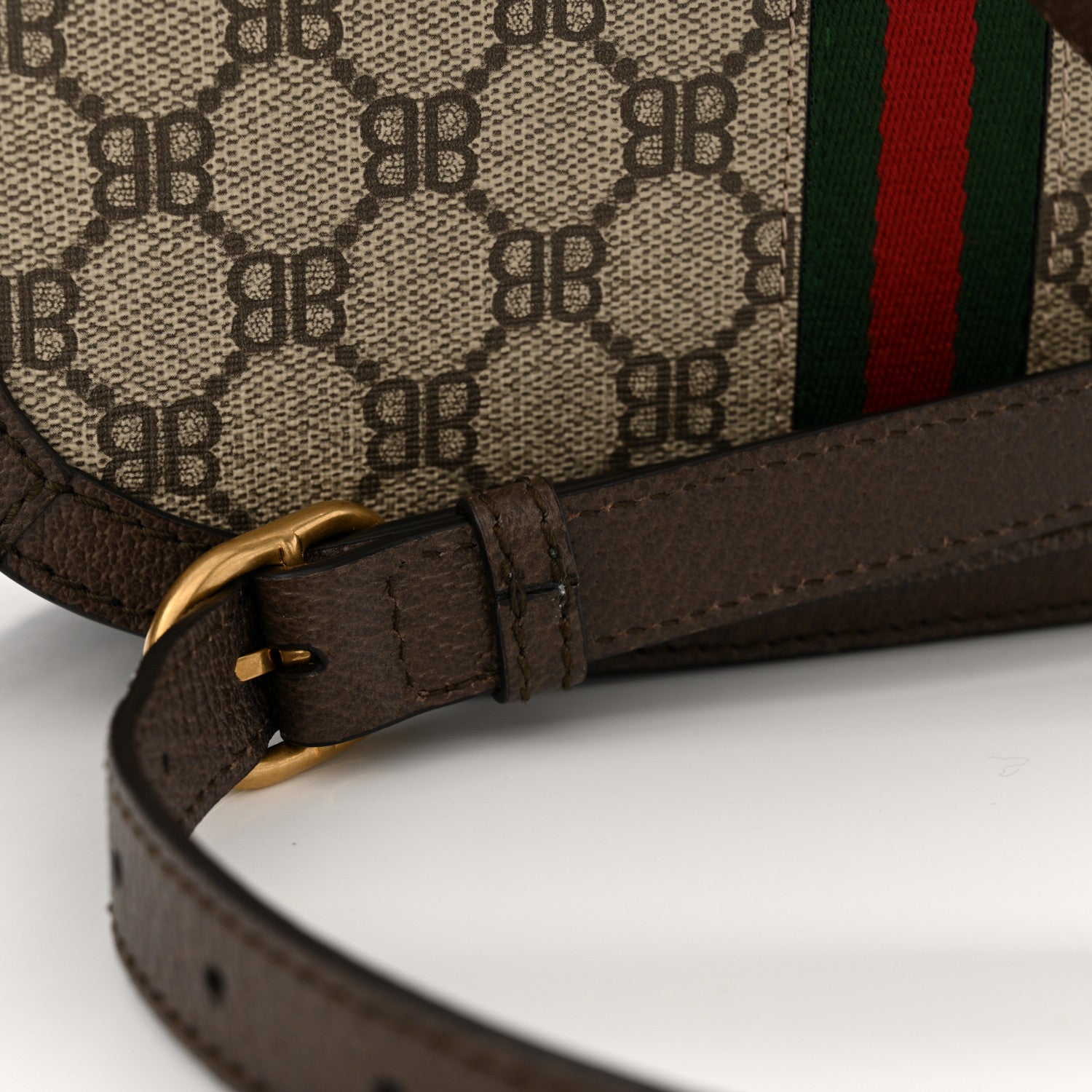 Gucci X BALENCIAGA BB Supreme Monogram Web Small Ophidia Shoulder Bag Beige New Acero 12 of 12