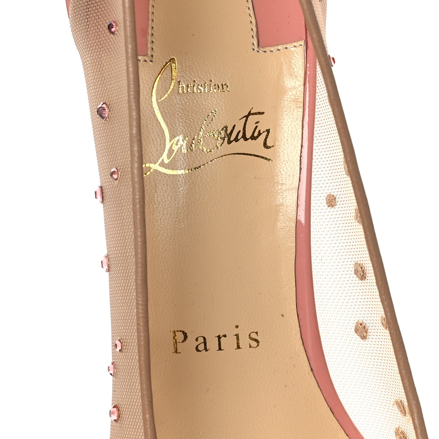 Patent Rete Strass Follies 70 Pumps 36.5 Guimauve