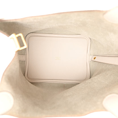 Hermes Taurillon Clemence Picotin Lock 18 PM Gris Pale 5 of 11