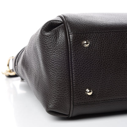Gucci Pebbled Calfskin Broadway Tote Dark Brown 9 of 10
