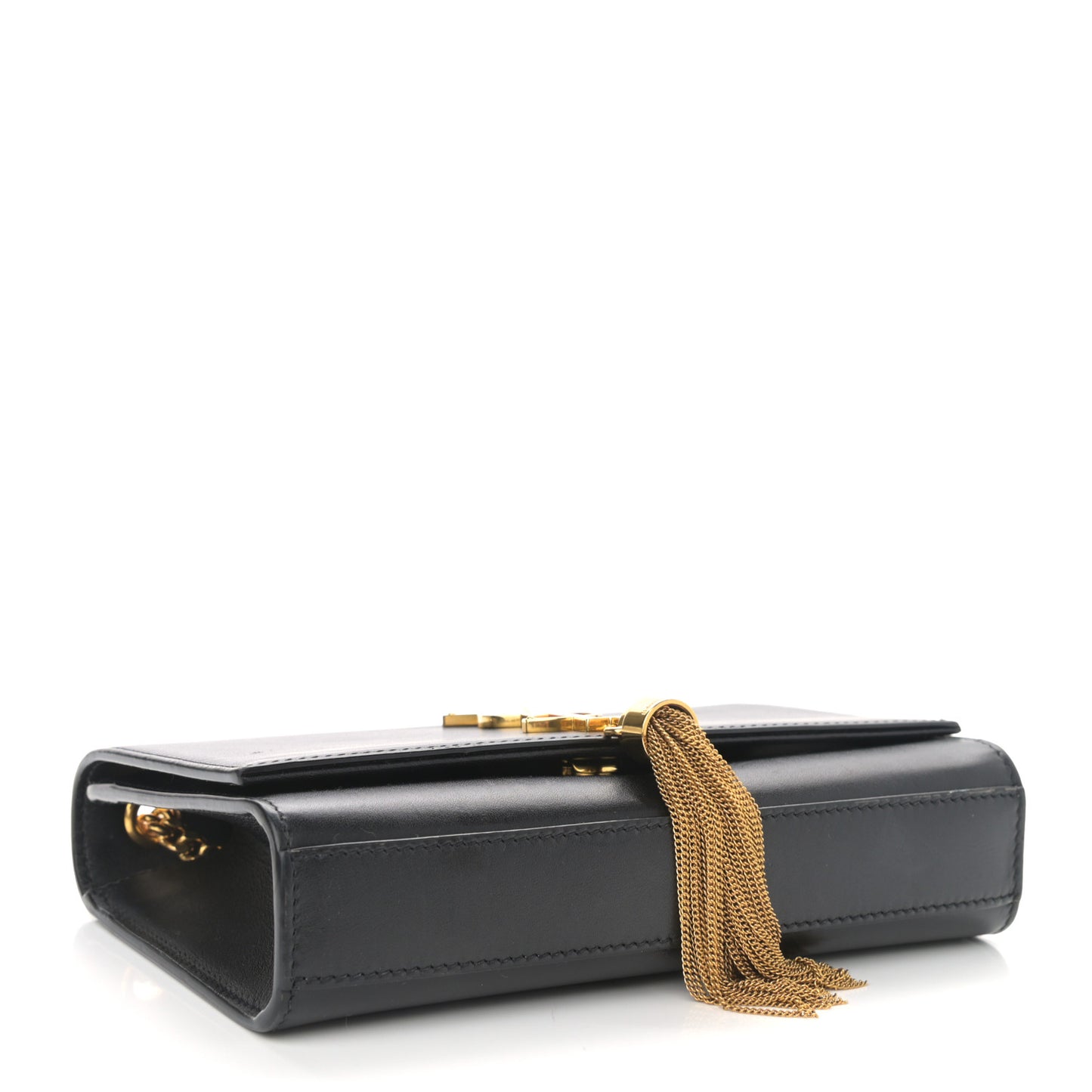 Calfskin Small Classic Monogram Kate Tassel Satchel Black