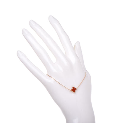 Van Cleef & Arpels 18K Rose Gold Carnelian Sweet Alhambra Bracelet 2 of 6