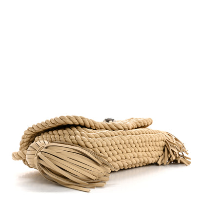 Bottega Veneta Lambskin Torchon Tasseled Twisted Shoulder Bag Porridge 4 of 11