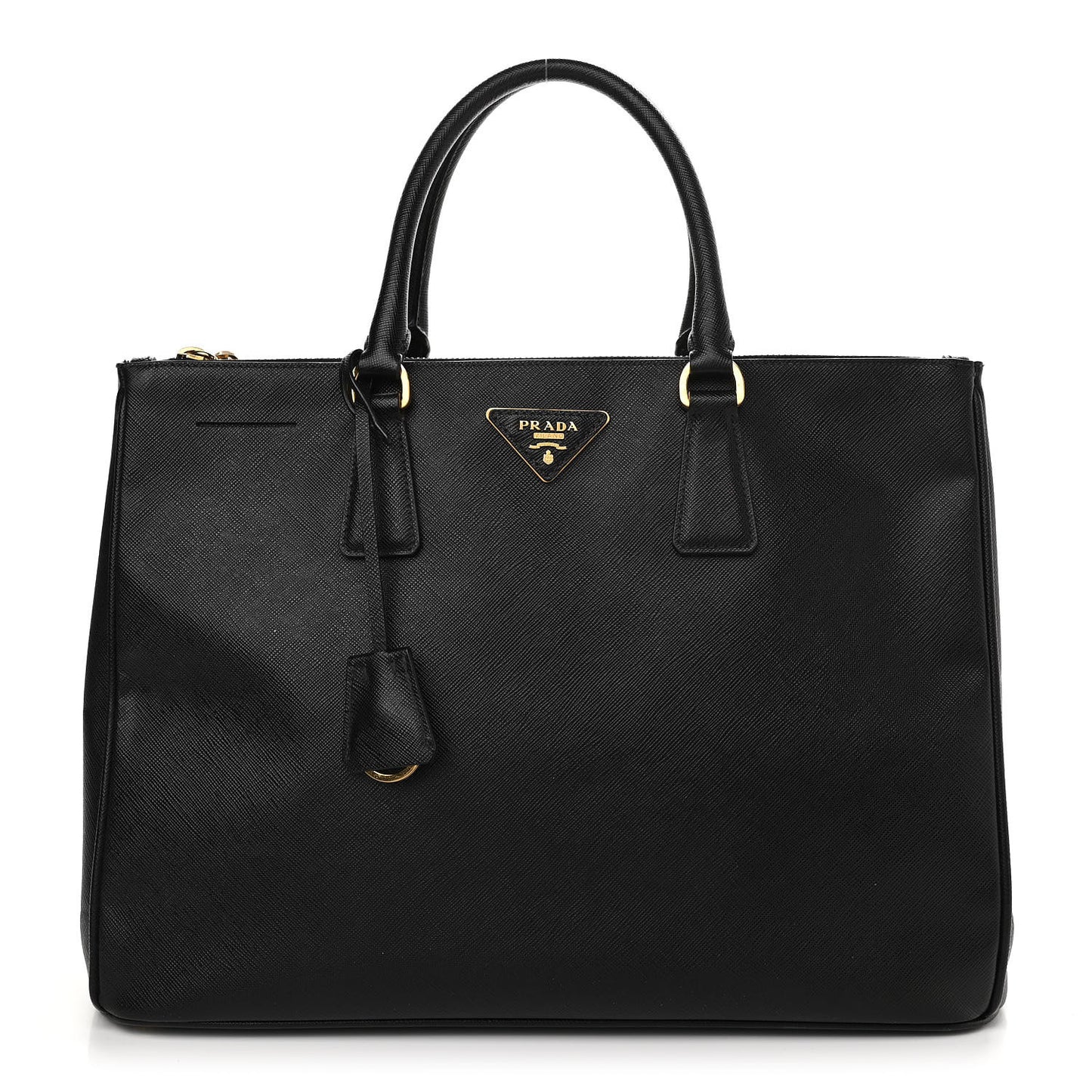 Saffiano Large Galleria Double Zip Tote Black