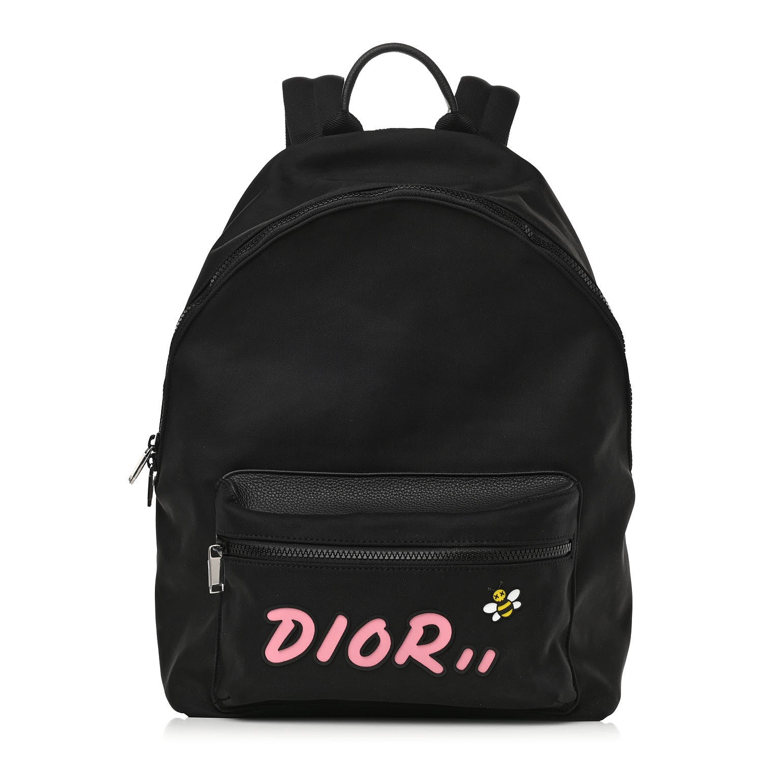 Christian Dior X KAWS Nylon Calfskin Logo Backpack Black 1 of 8