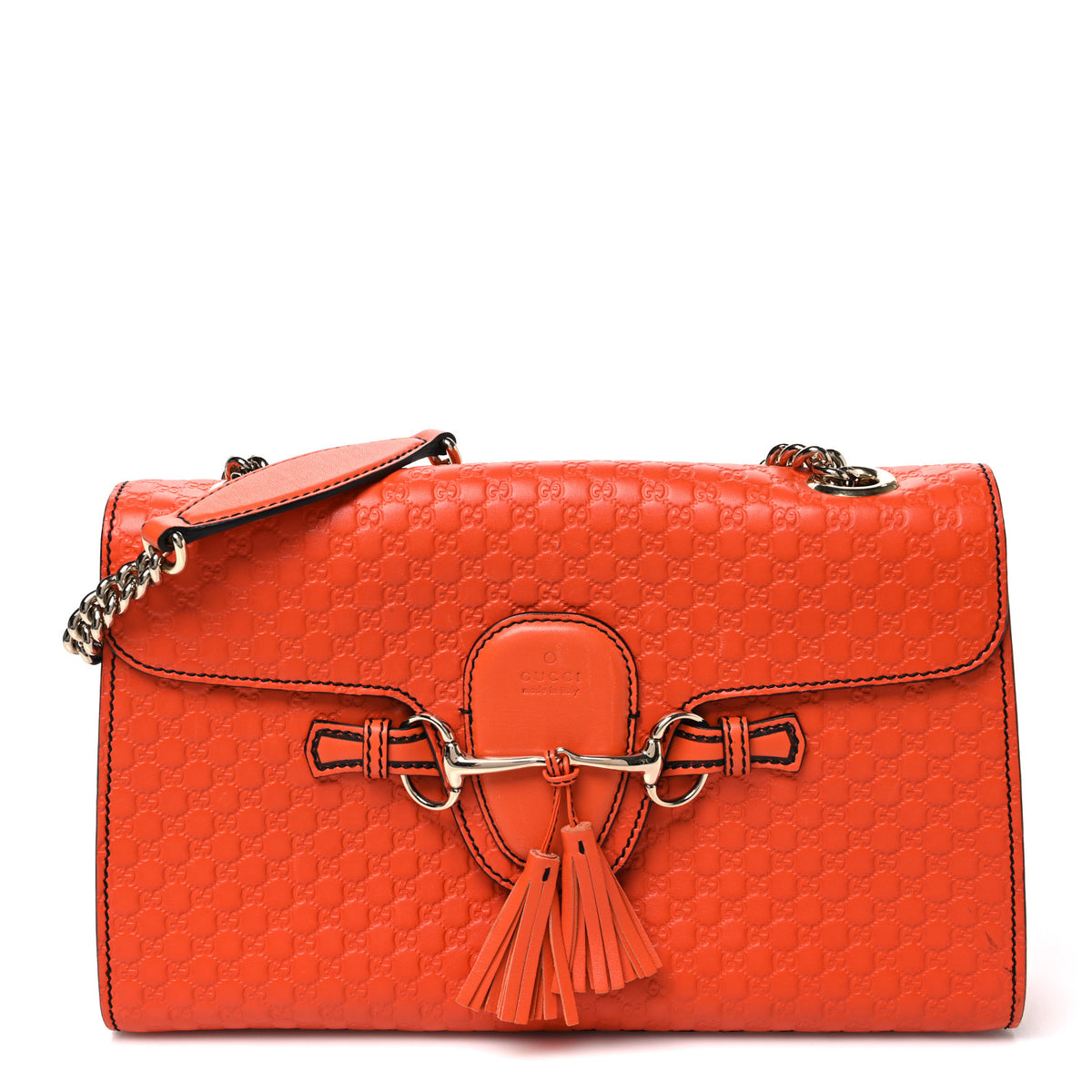 Gucci Microguccissima Medium Emily Chain Shoulder Bag Sun Orange 1 of 10