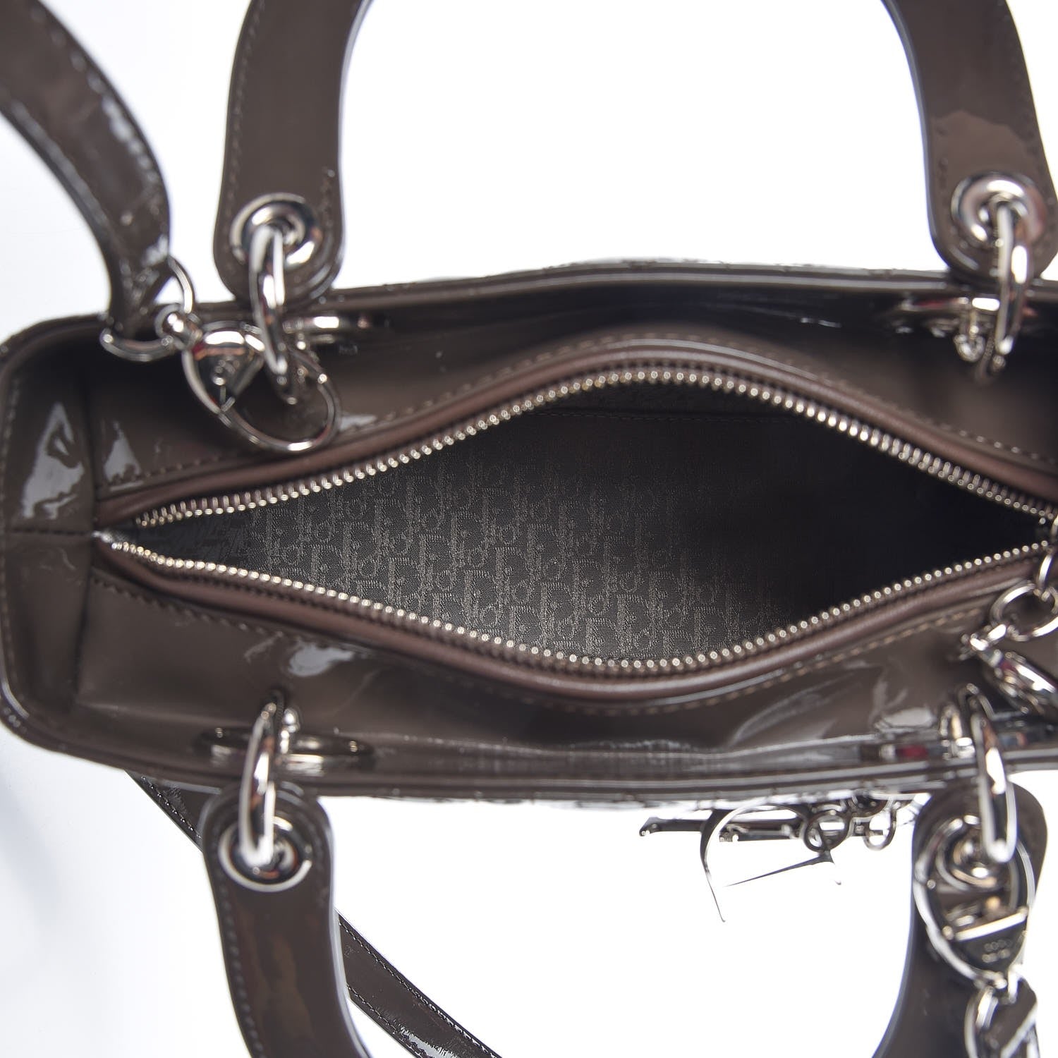 Christian Dior Patent Cannage Medium Lady Dior Dark Brown 6 of 8