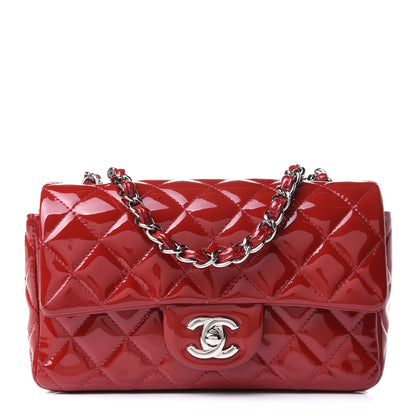 Chanel Patent Calfskin Quilted Mini Rectangular Flap Red 1 of 14