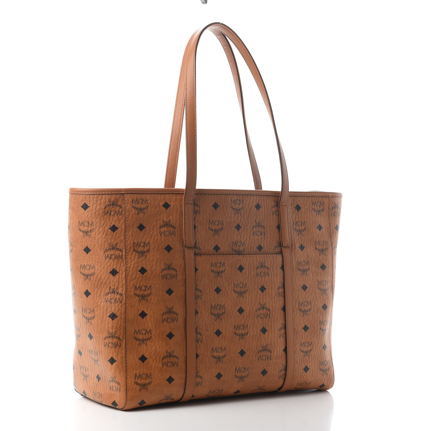 MCM Visetos Toni Shopper Tote Cognac 3 of 9