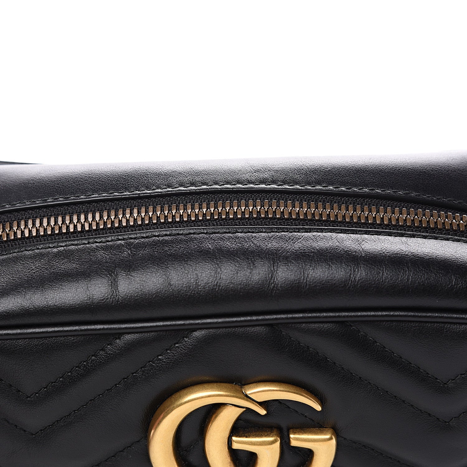Gucci Calfskin Matelasse Small GG Marmont Chain Shoulder Bag Black 7 of 13