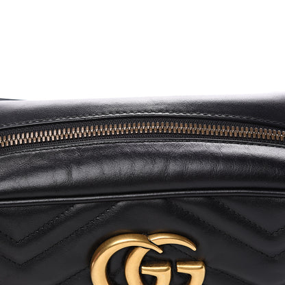 Gucci Calfskin Matelasse Small GG Marmont Chain Shoulder Bag Black 7 of 13