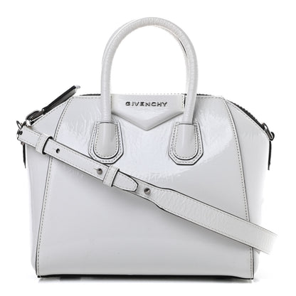 Givenchy Crinkled Patent Calfskin Mini Antigona White 1 of 16