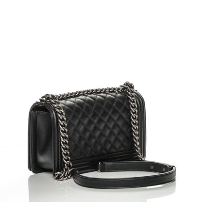 Chanel Calfskin Quilted Medium Boy Flap Black 3 of 7