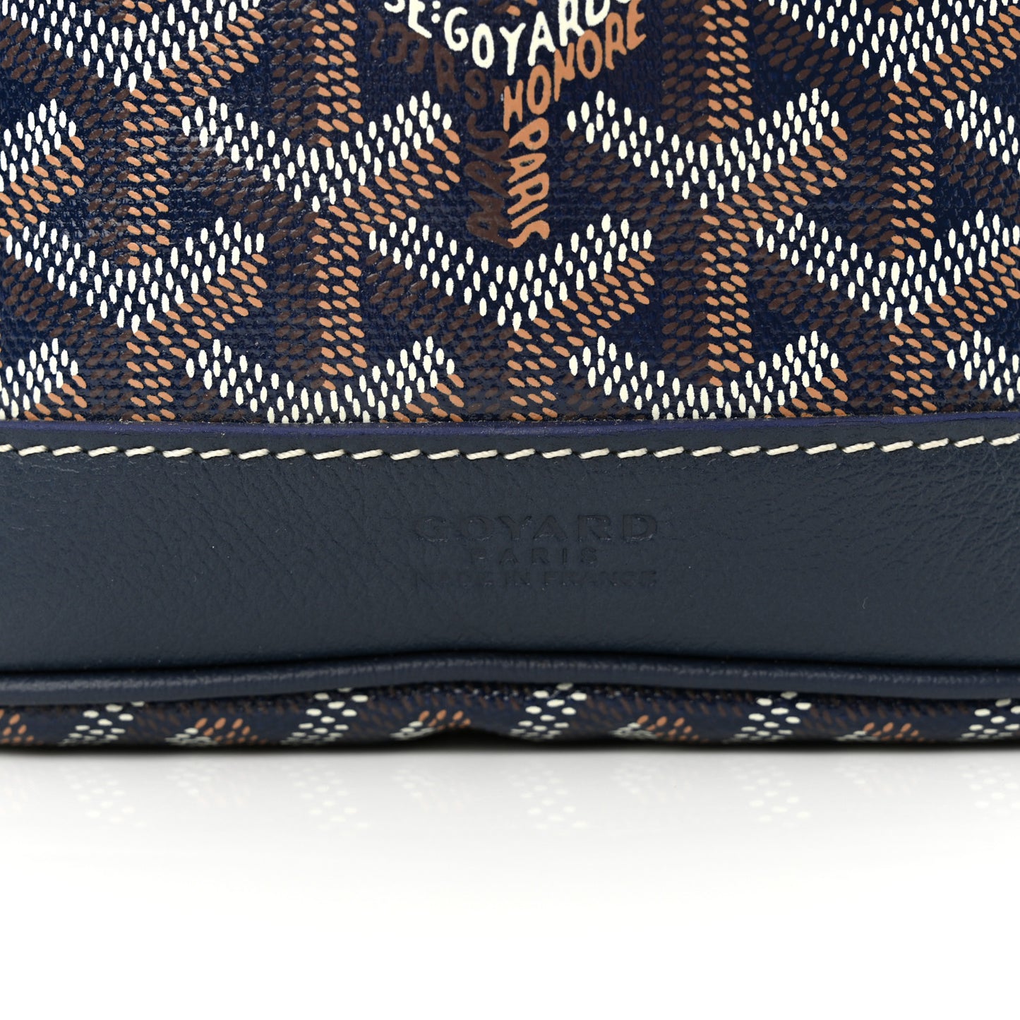 Goyardine Petit Flot Bucket Bag PM Navy