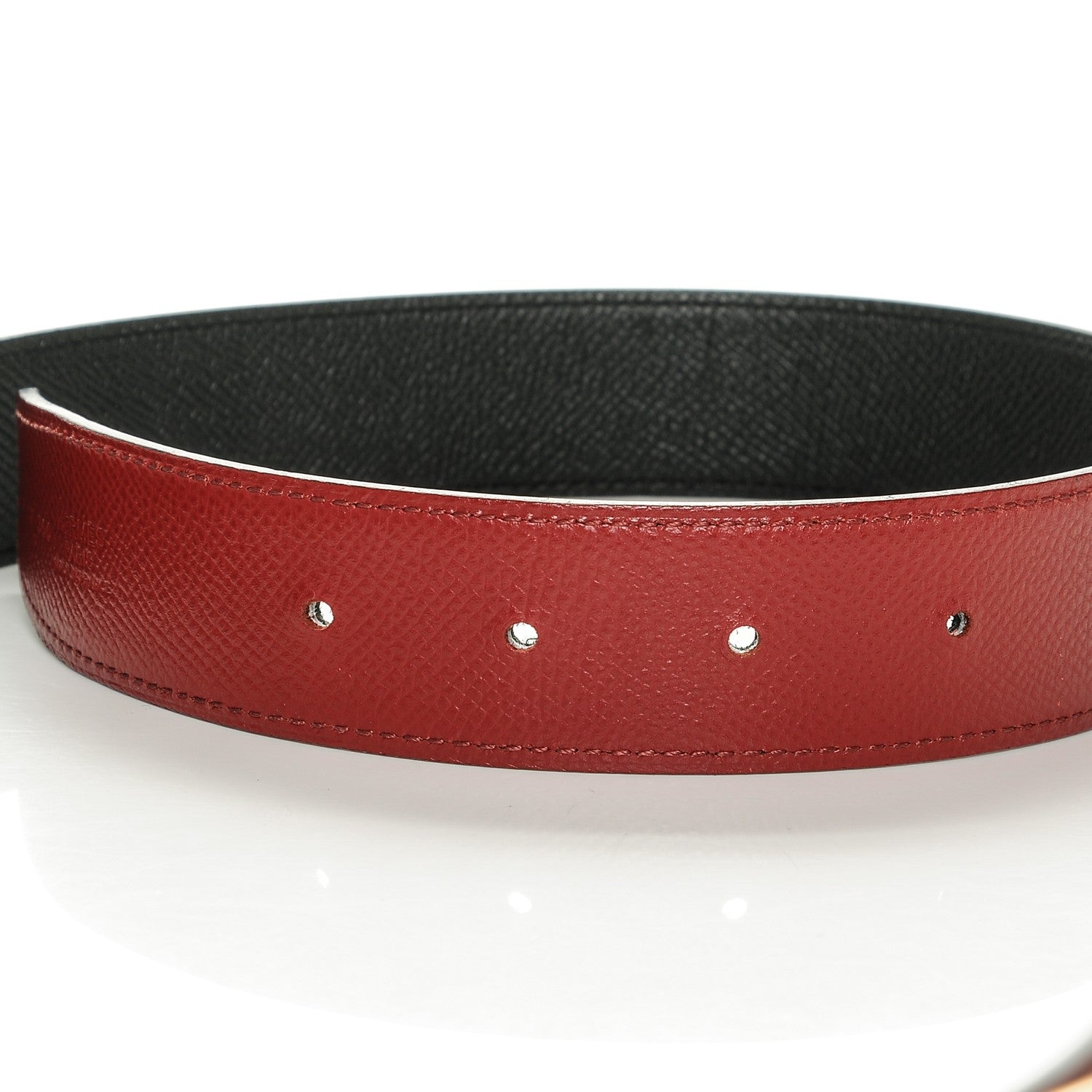 Hermes Epsom 32mm Collier De Chien CDC Belt 85 Black Grenat 4 of 6