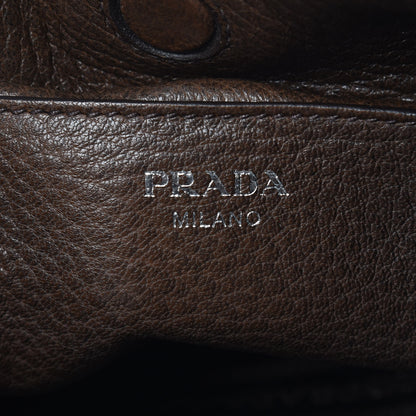 Prada Cervo Deerskin Zipper Detail Hobo Bruciato 6 of 11