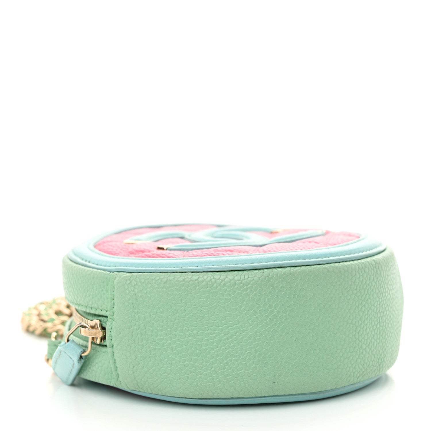 Chanel Caviar Quilted Round Filigree Crossbody Pink Blue Green 4 of 10