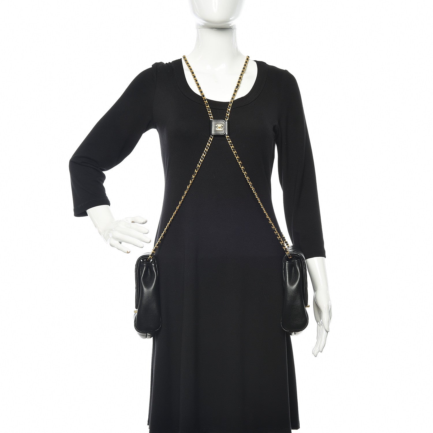 Chanel Lambskin Quilted Side-Packs Black 2 of 13