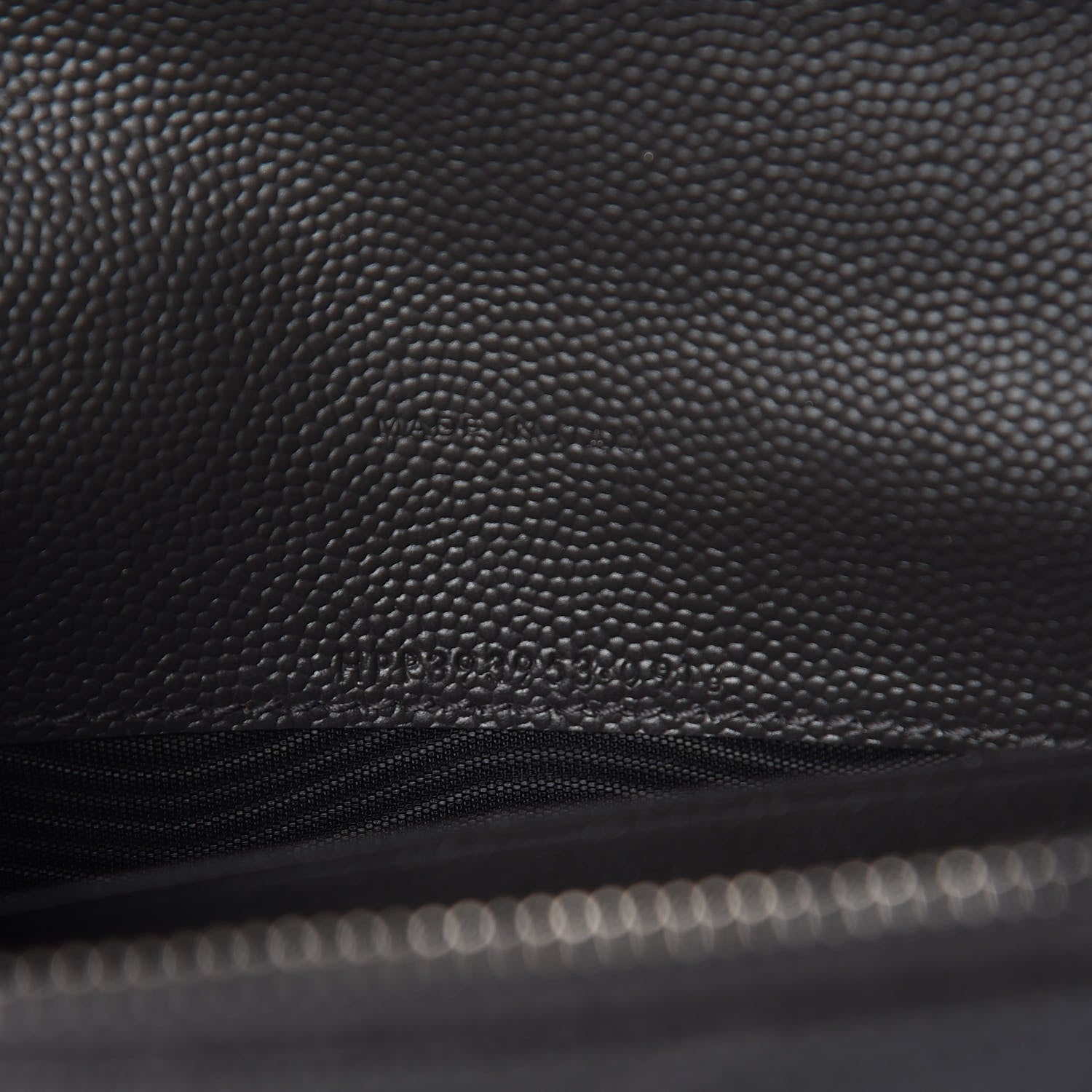 Saint Laurent Grain De Poudre Matelasse Chevron Monogram Envelope Chain Wallet Coal 7 of 11