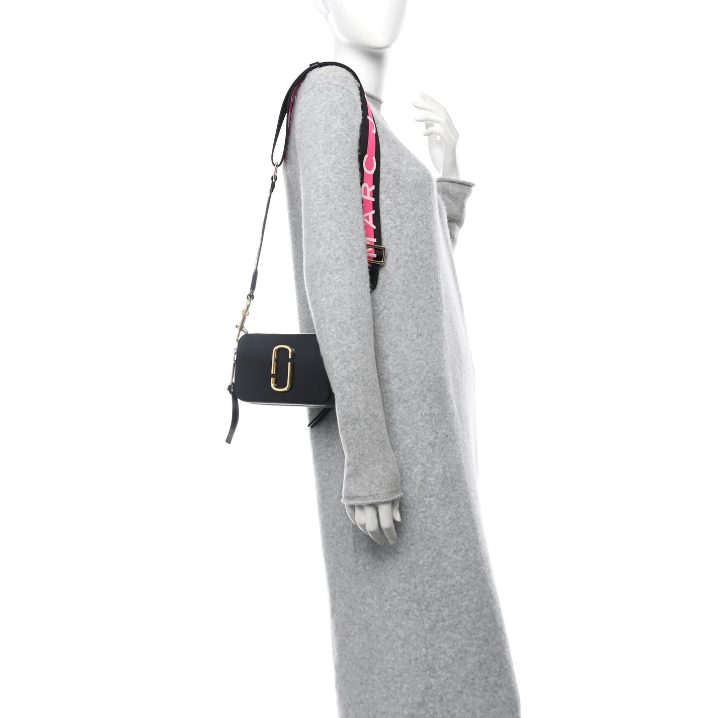 Saffiano Snapshot Camera Bag Black Grey