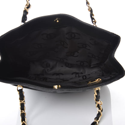 Chanel Lambskin Cross Stitch Shopper Tote Black 4 of 9