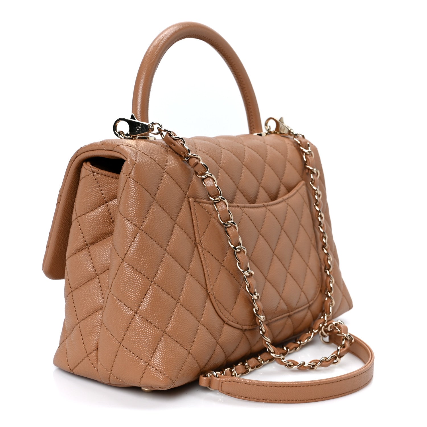 Chanel Caviar Quilted Small Coco Handle Flap Brown 2 of 10