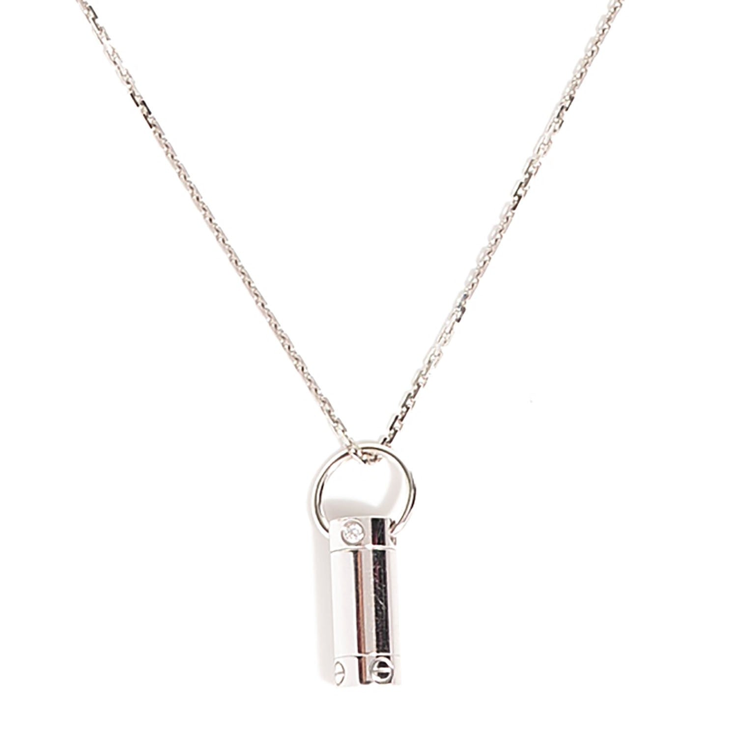 Cartier 18K White Gold Diamond Screwdriver Pendant Necklace 1 of 10