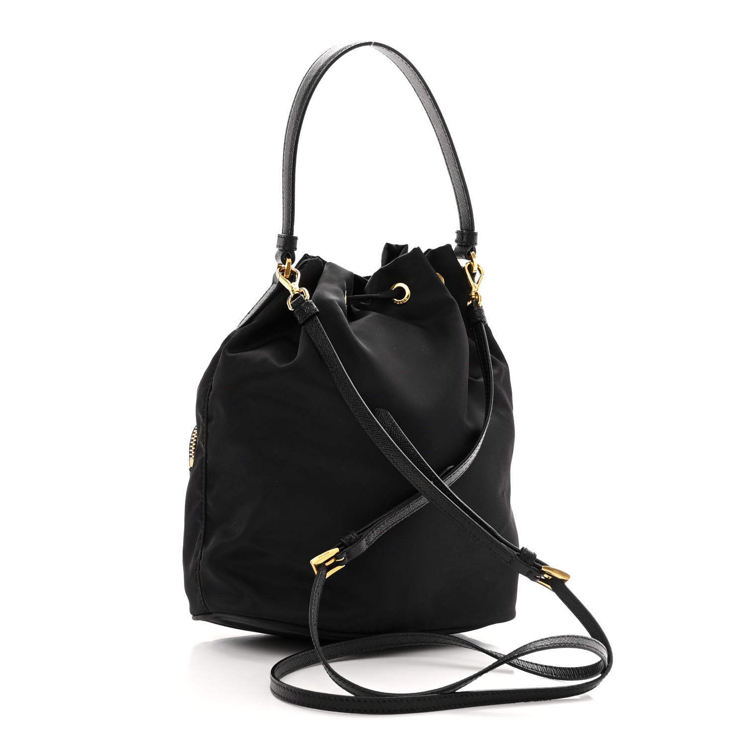 Prada Re-Nylon Duet Drawstring Shoulder Bag Black 3 of 9