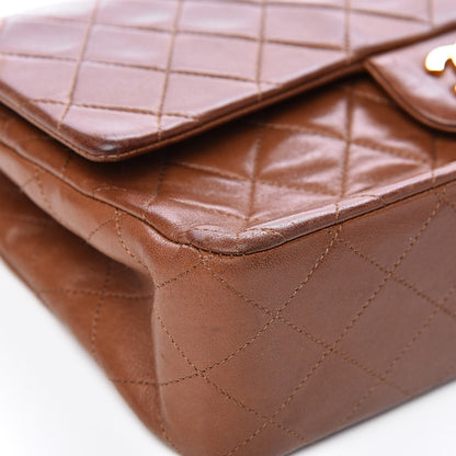 Chanel Lambskin Quilted Medium Double Flap Brown 13 of 17