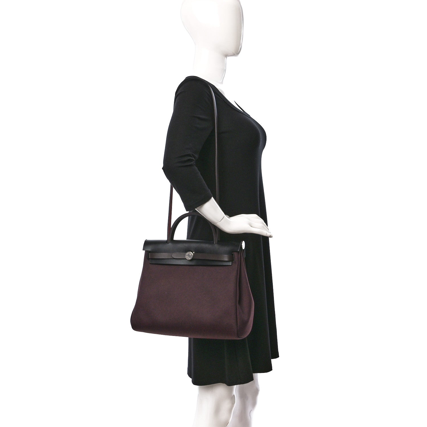 Hermes Military Toile Vache Hunter Herbag Zip PM 31 Rouge Sellier Ebene Black 2 of 15