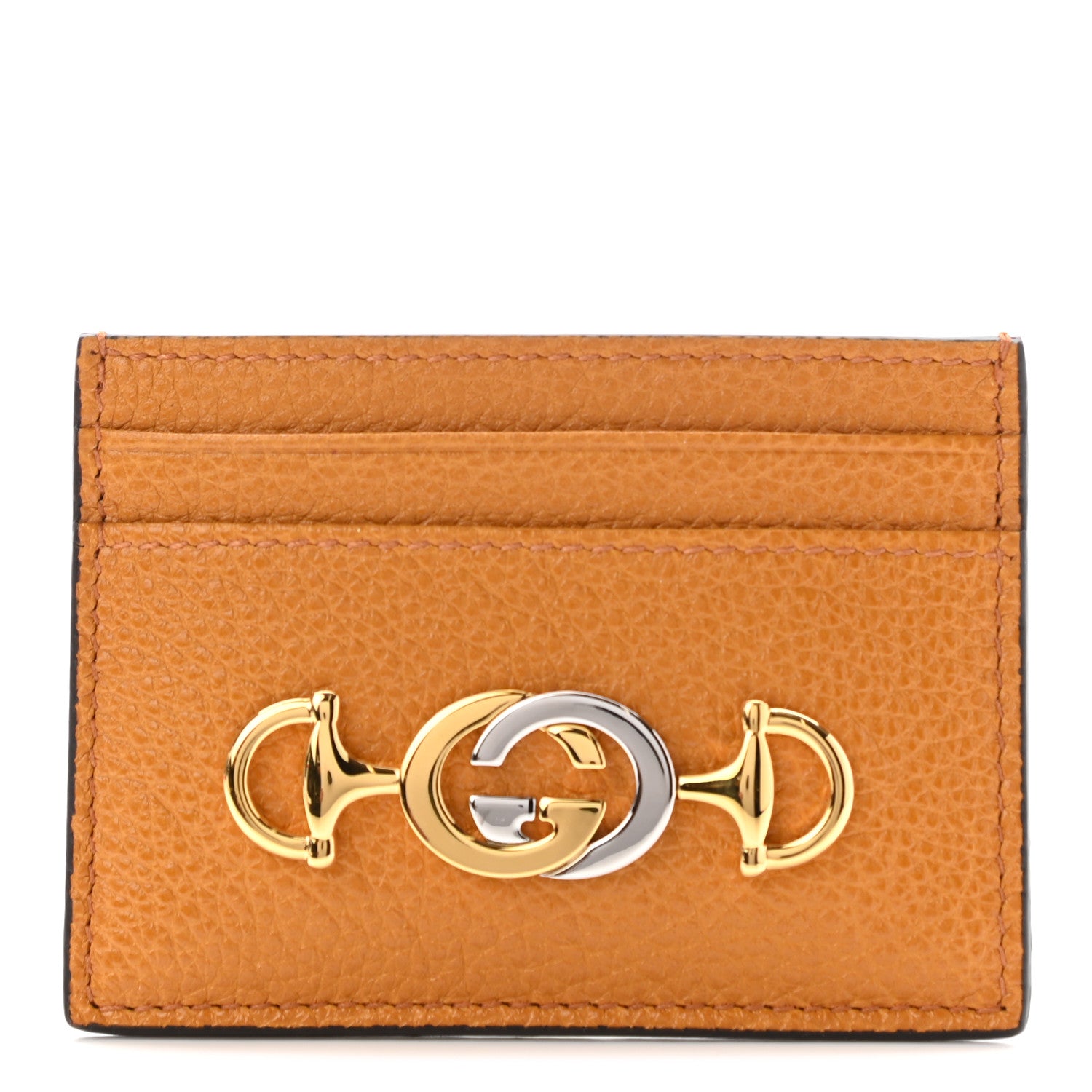 Gucci Grainy Calfskin Zumi Card Holder Sun Oil 1 of 6